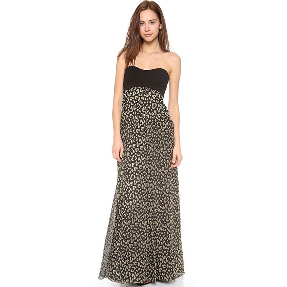 Diane Von Furstenberg Dresses & Skirts - DVF Adriana Strapless Silk Leopard Maxi Dress EUC